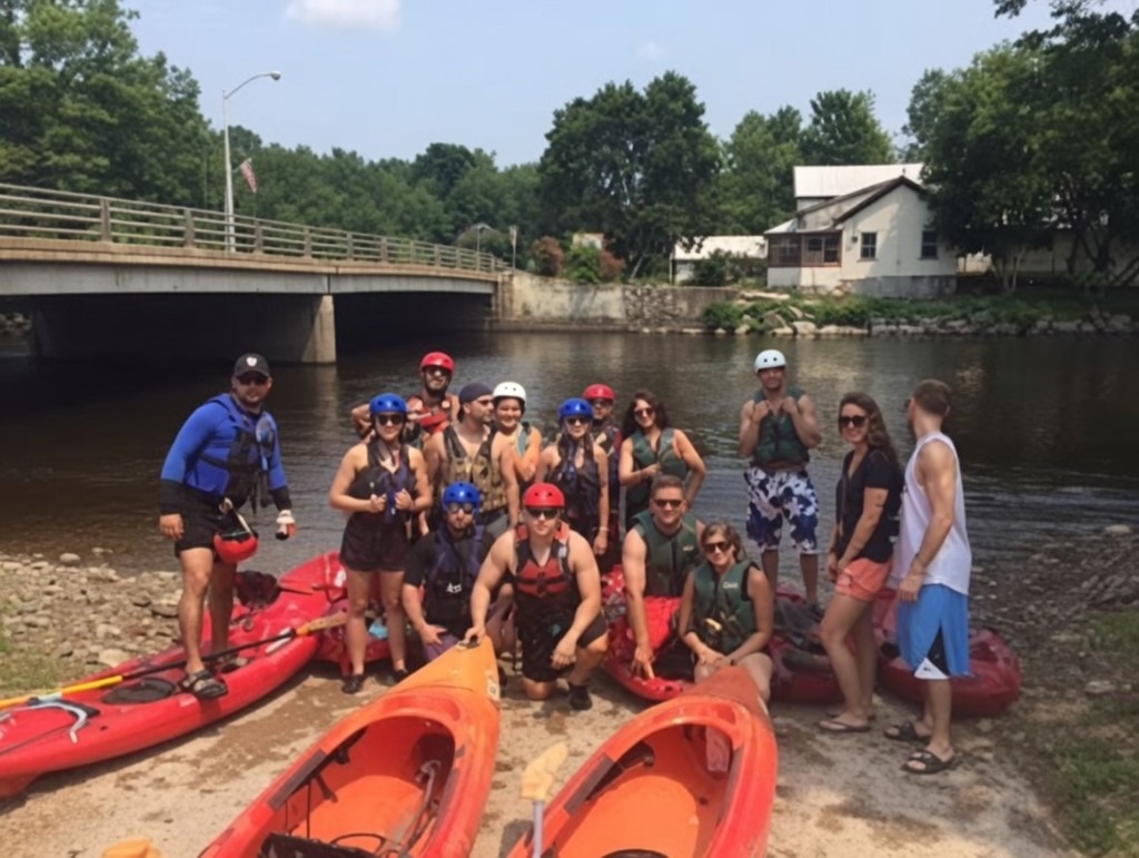 Group kayak outing on the Salmon River